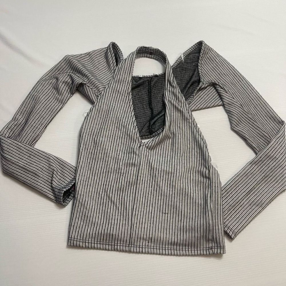 NWT Pretty Garbage Bolero Halter Top Set Grey Black 2Pc Set Size Medium New